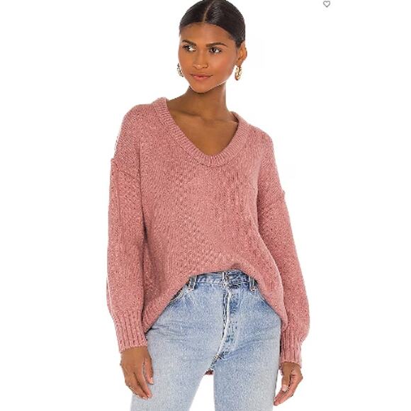 Free People SZ S Brookside Tunic Sweater Alpine Rose Oversized OB1153857 $128 - Picture 1 of 10